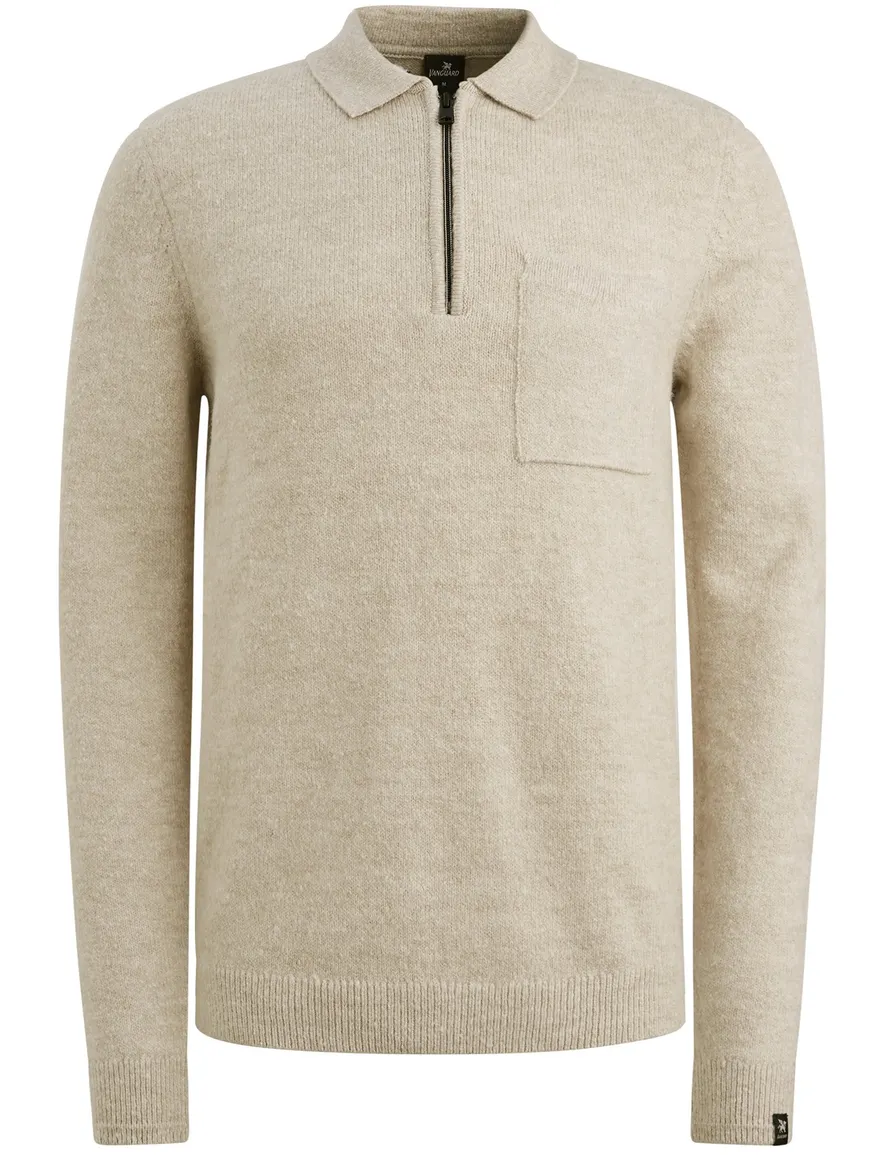 Vanguard polo met rits beige