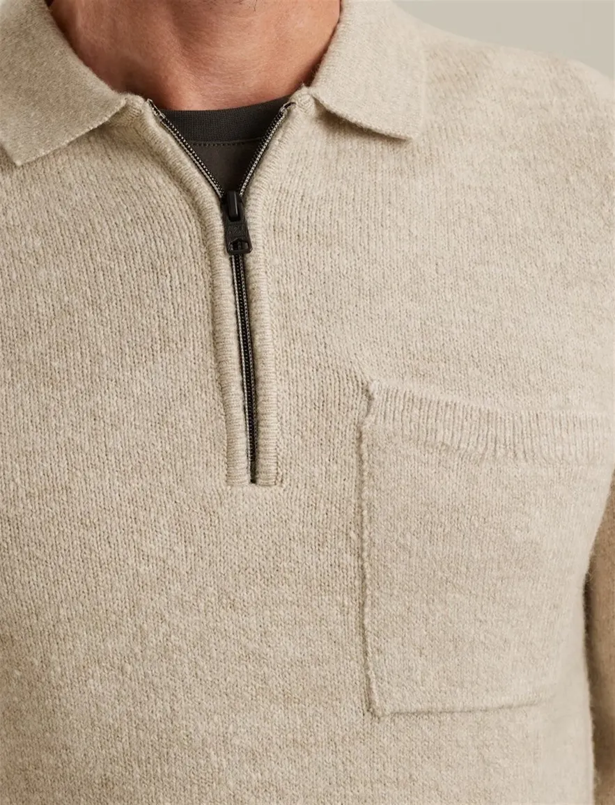 Vanguard polo met rits beige