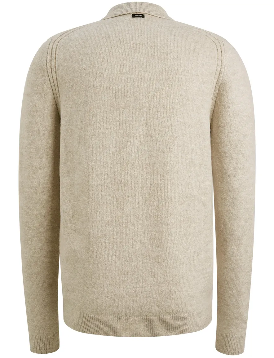 Vanguard half zip effen trui beige