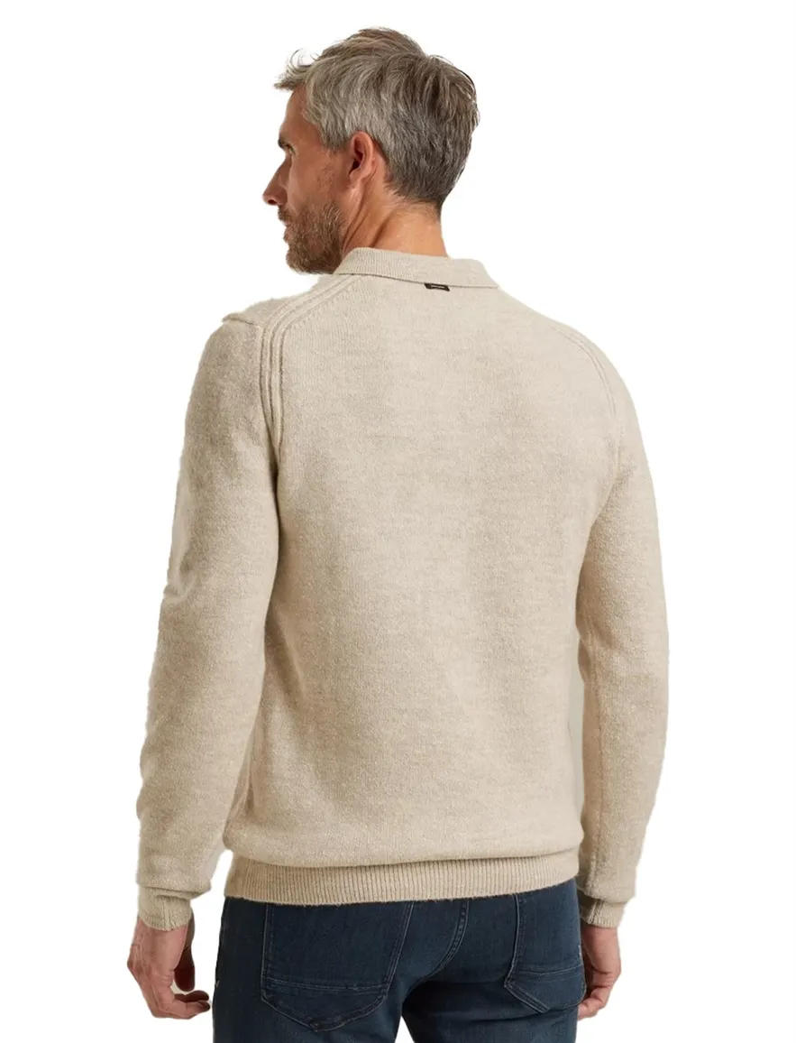 Vanguard polo met rits beige