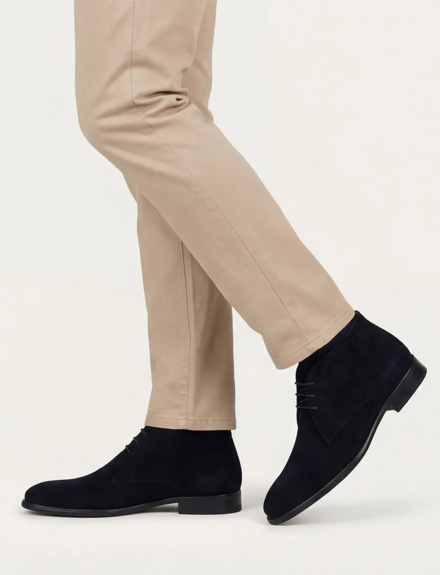 Giorgio veterschoen zwart suede effen
