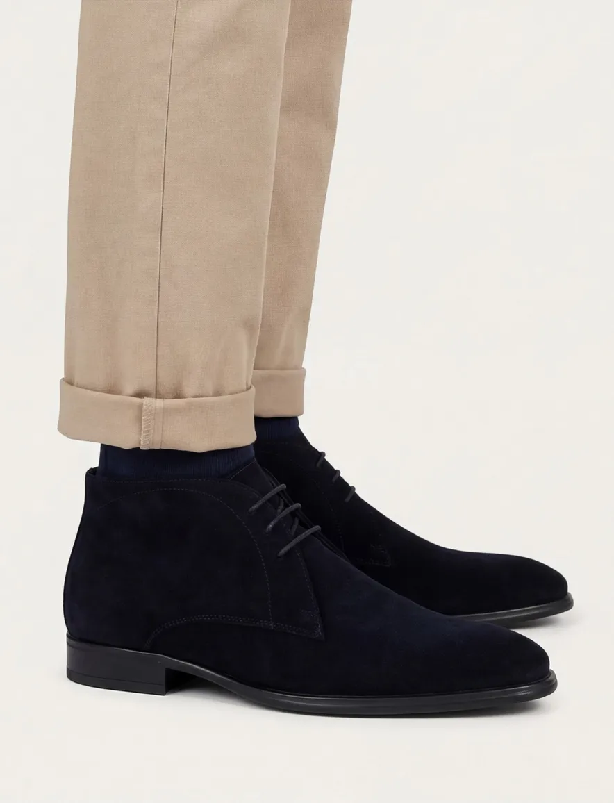 Giorgio veterschoen zwart suede effen
