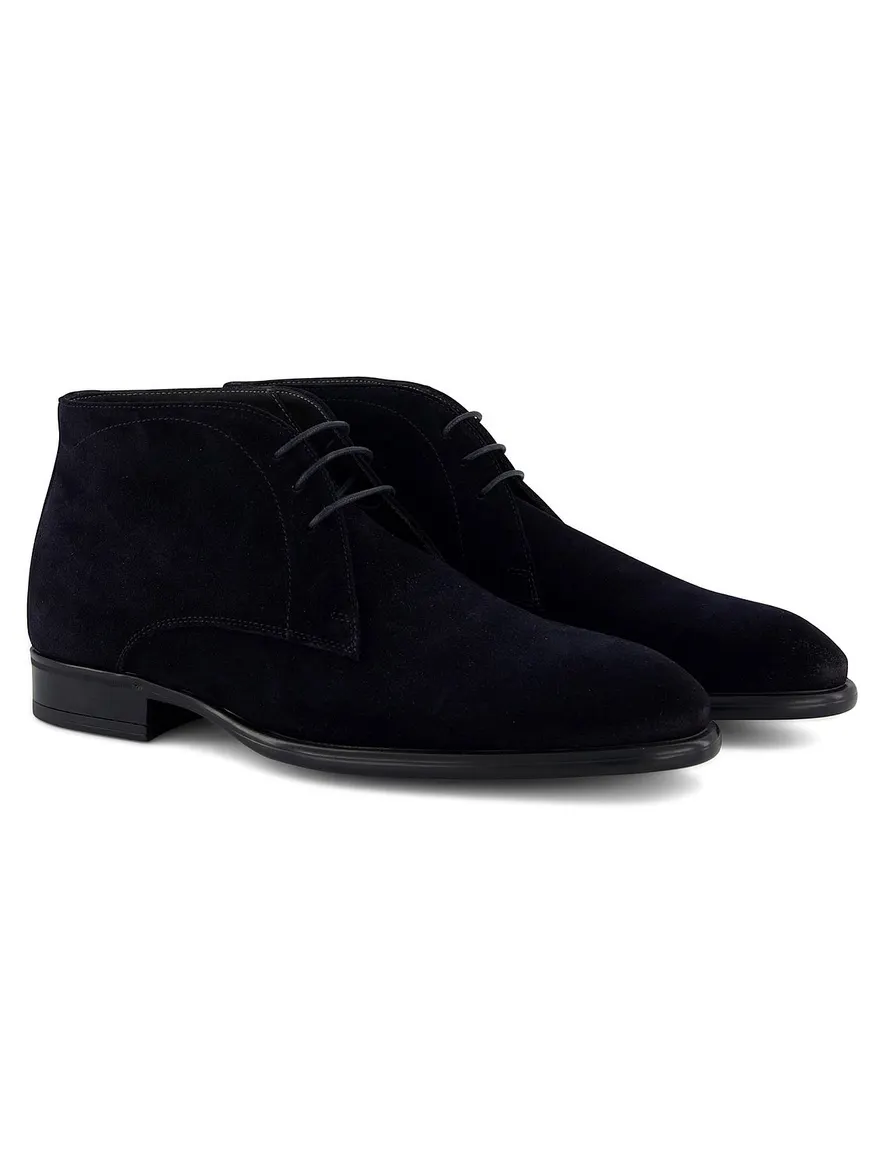 Giorgio veterschoen zwart suede effen