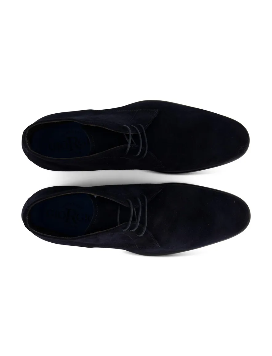 Giorgio veterschoen zwart suede effen