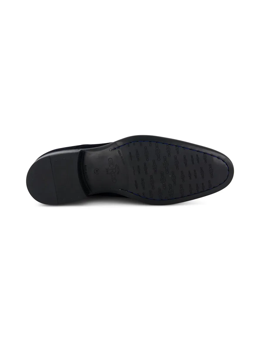 Giorgio veterschoen zwart suede effen