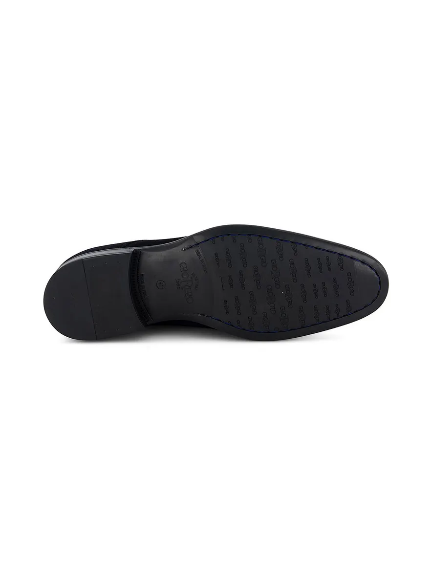 Giorgio veterschoen zwart suede effen