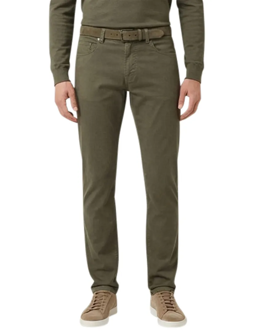 Pierre cardin groen broek effen katoen