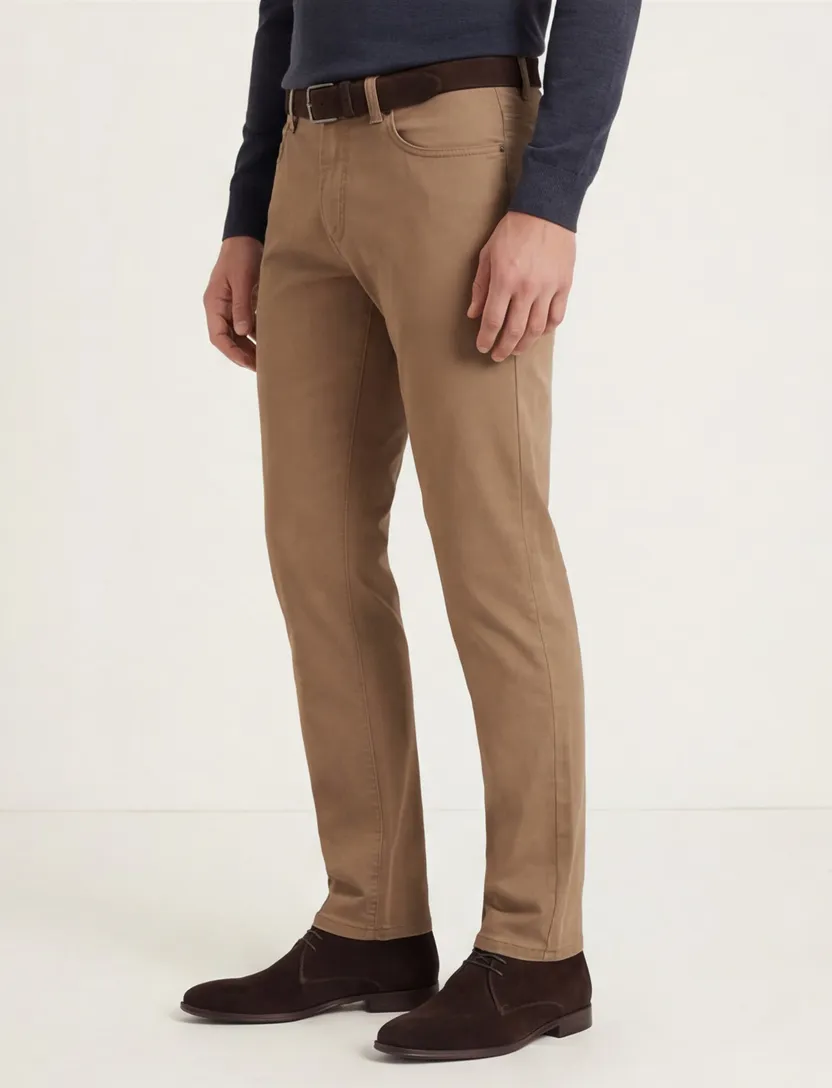 Pierre cardin beige 5-pocket effen broek