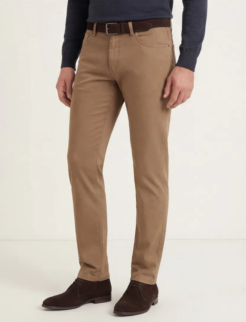 Pierre cardin beige 5-pocket effen broek