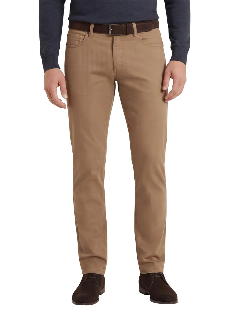 Pierre cardin beige 5-pocket effen broek