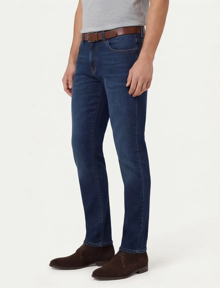 Pierre cardin jeans blauw effen slim fit
