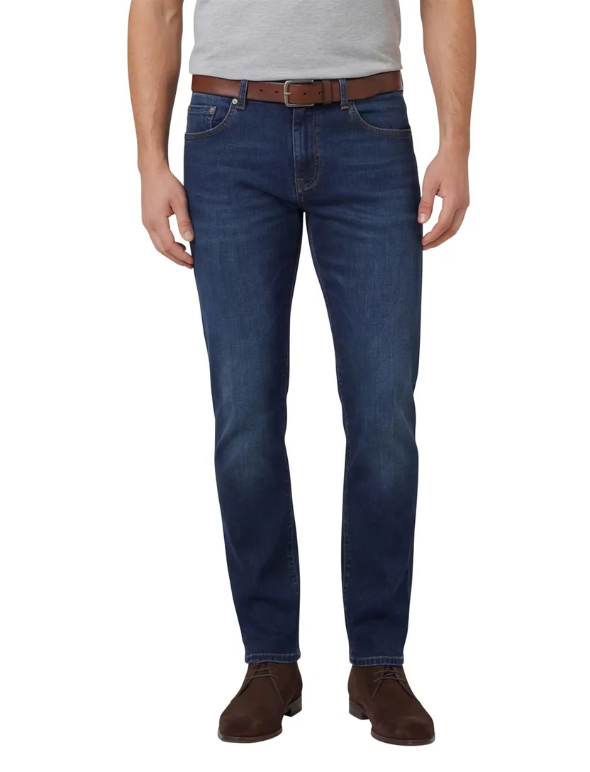 Pierre cardin jeans blauw effen katoen