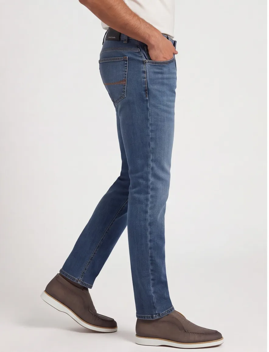 Pierre cardin jeans blauw effen slim fit