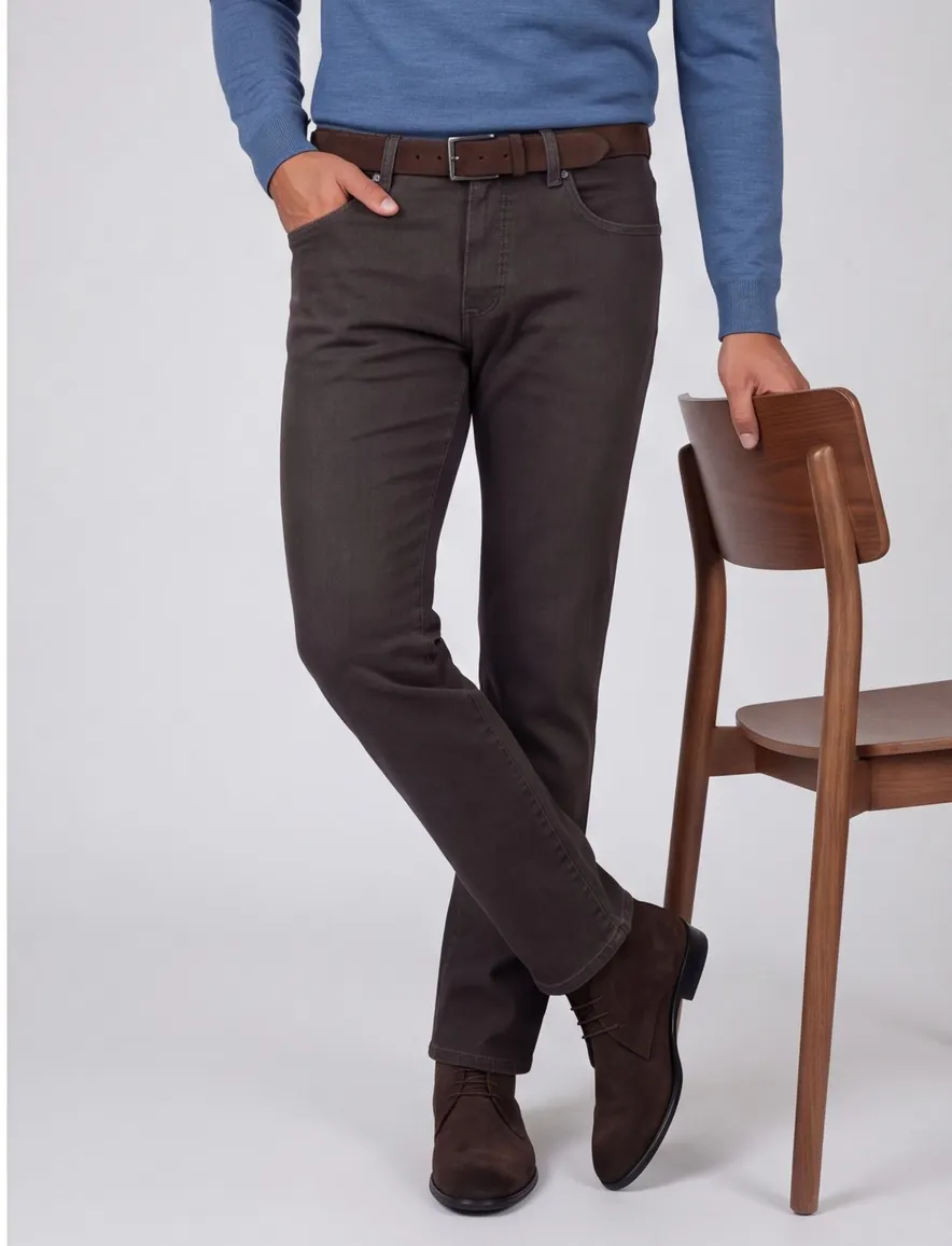 Pierre Cardin pantalon 5-pocket bruin