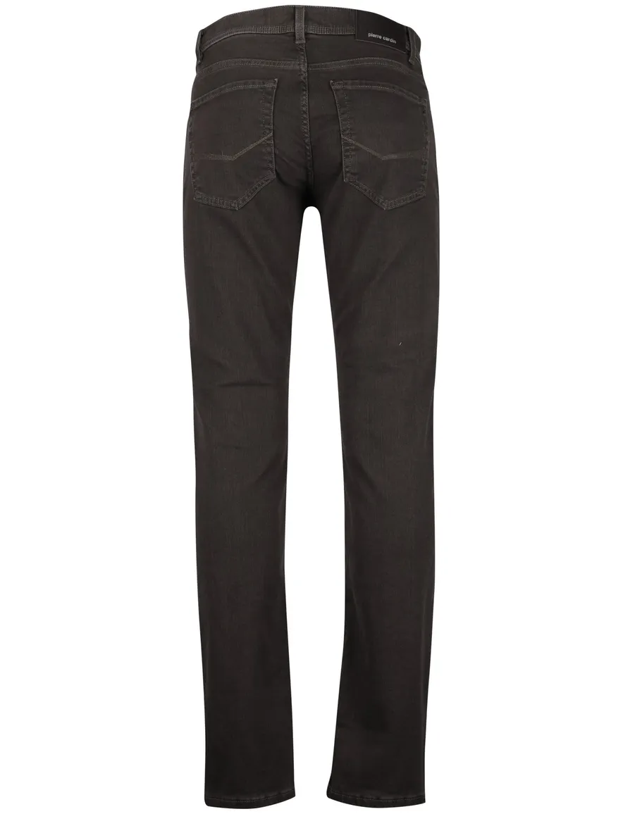 Pierre cardin jeans bruin effen katoen Lyon Tapered fit