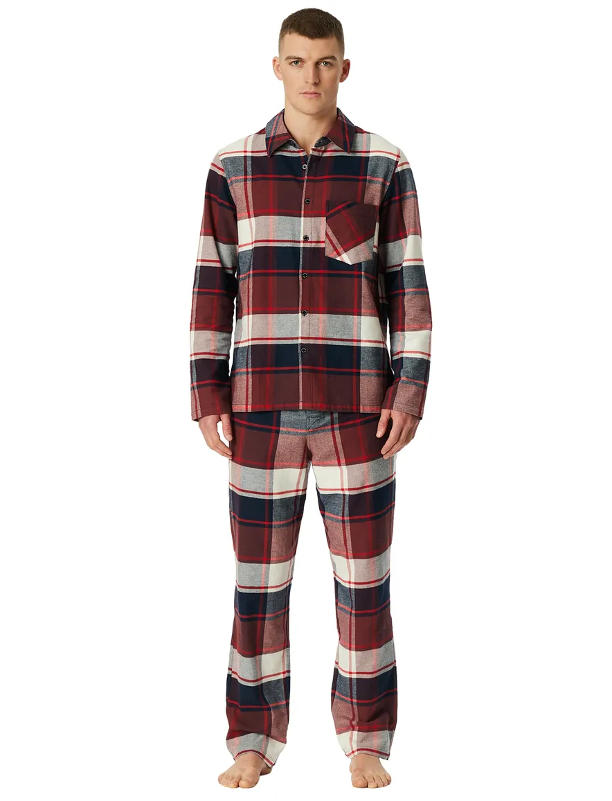 Schiesser pyjama geruit rood