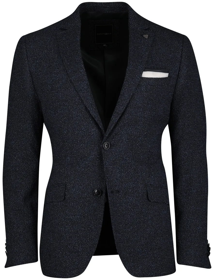 Scotland Blue Colbert donkerblauw geprint borstzak