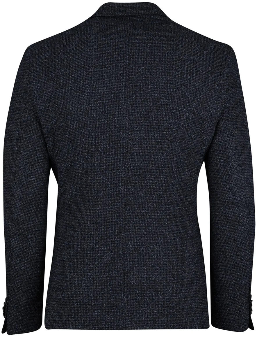 Scotland Blue Colbert donkerblauw geprint borstzak
