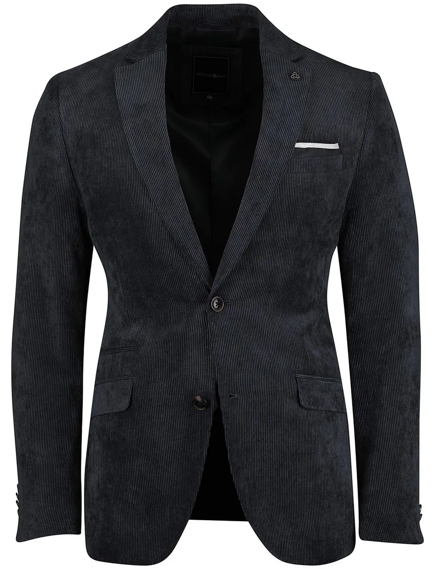 Scotland Blue colbert donkerblauw rib