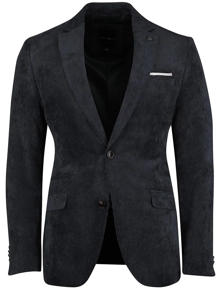 Scotland Blue colbert donkerblauw rib