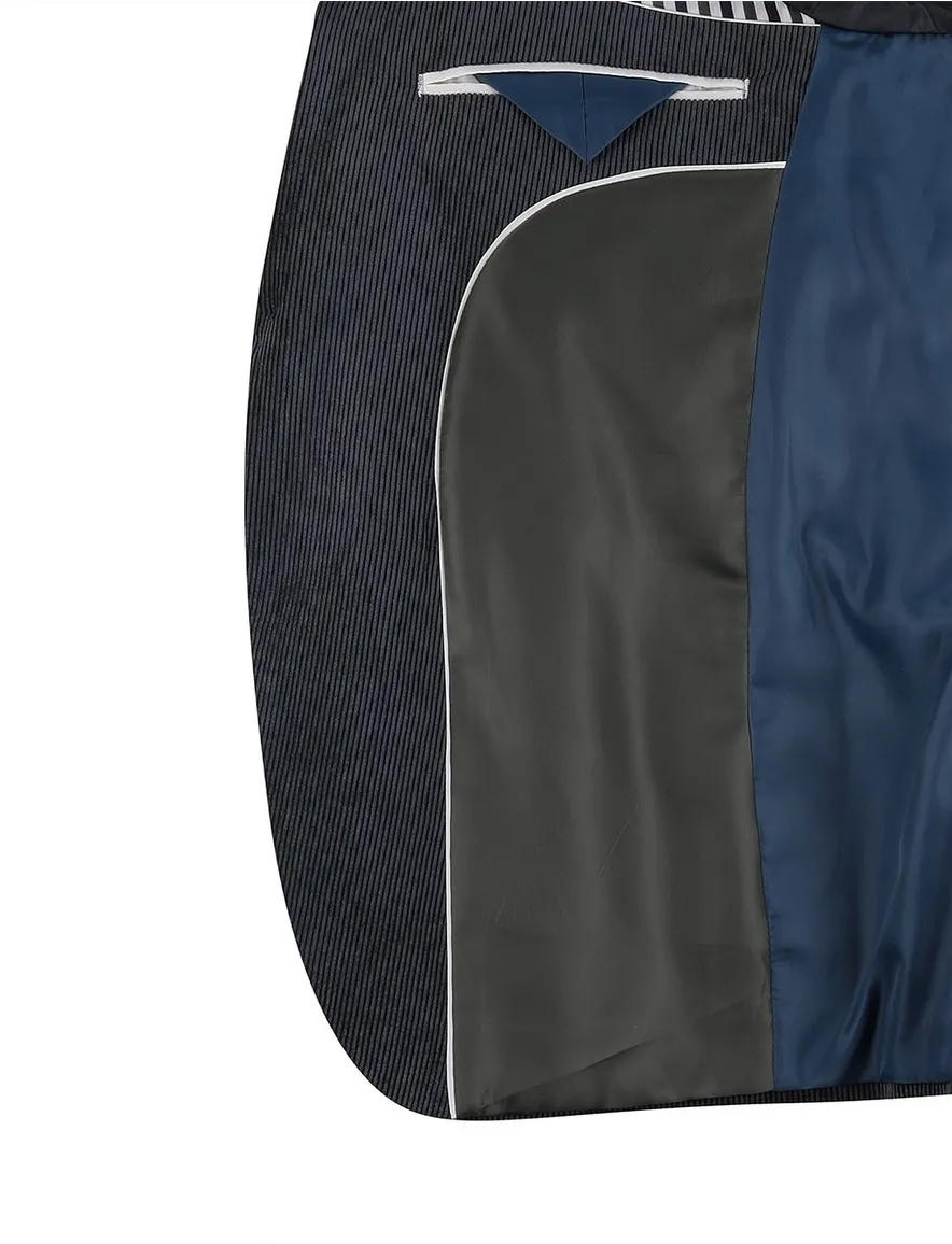 Scotland Blue colbert donkerblauw rib