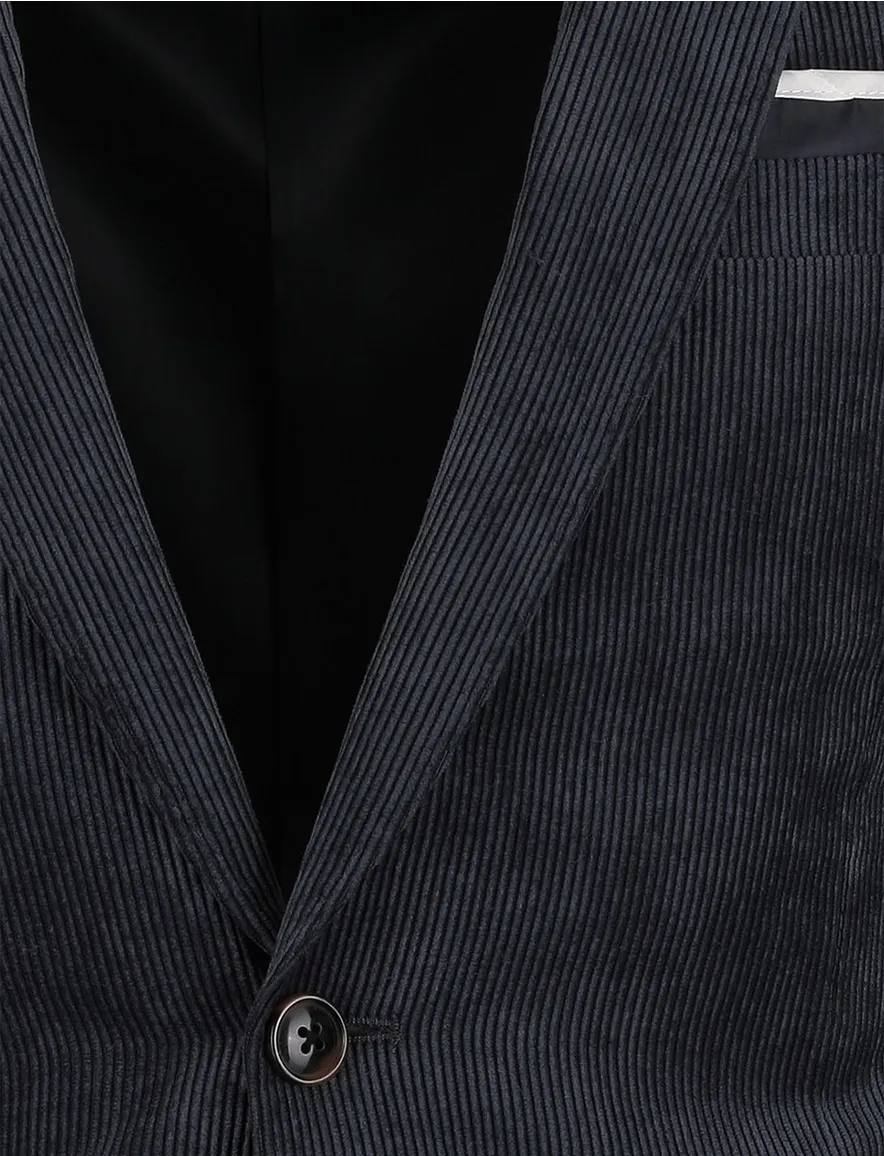 Scotland Blue colbert donkerblauw rib