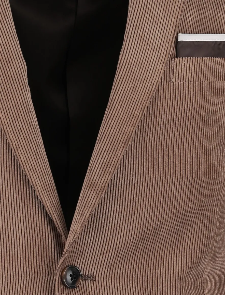 Scotland Blue Colbert Beige Corduroy vier zakken