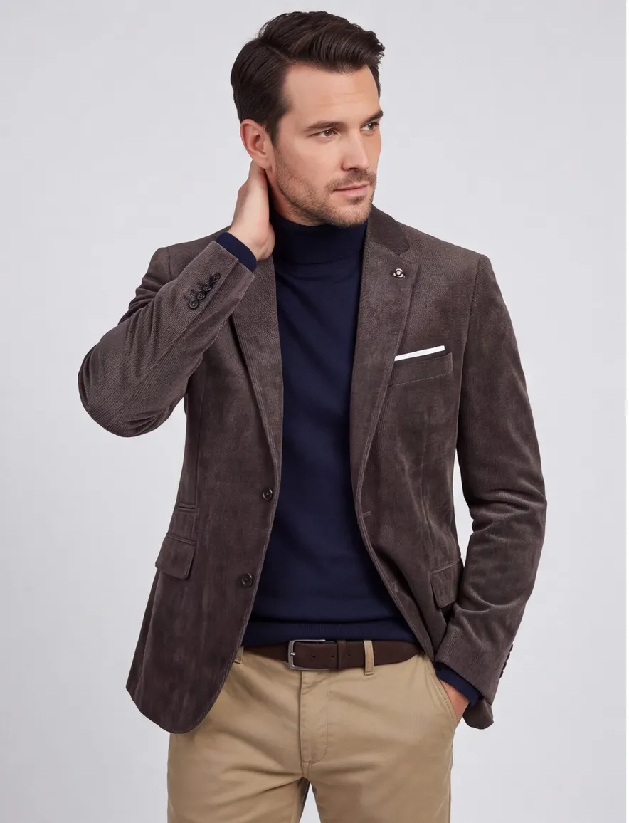 Scotland Blue colbert bruin rib