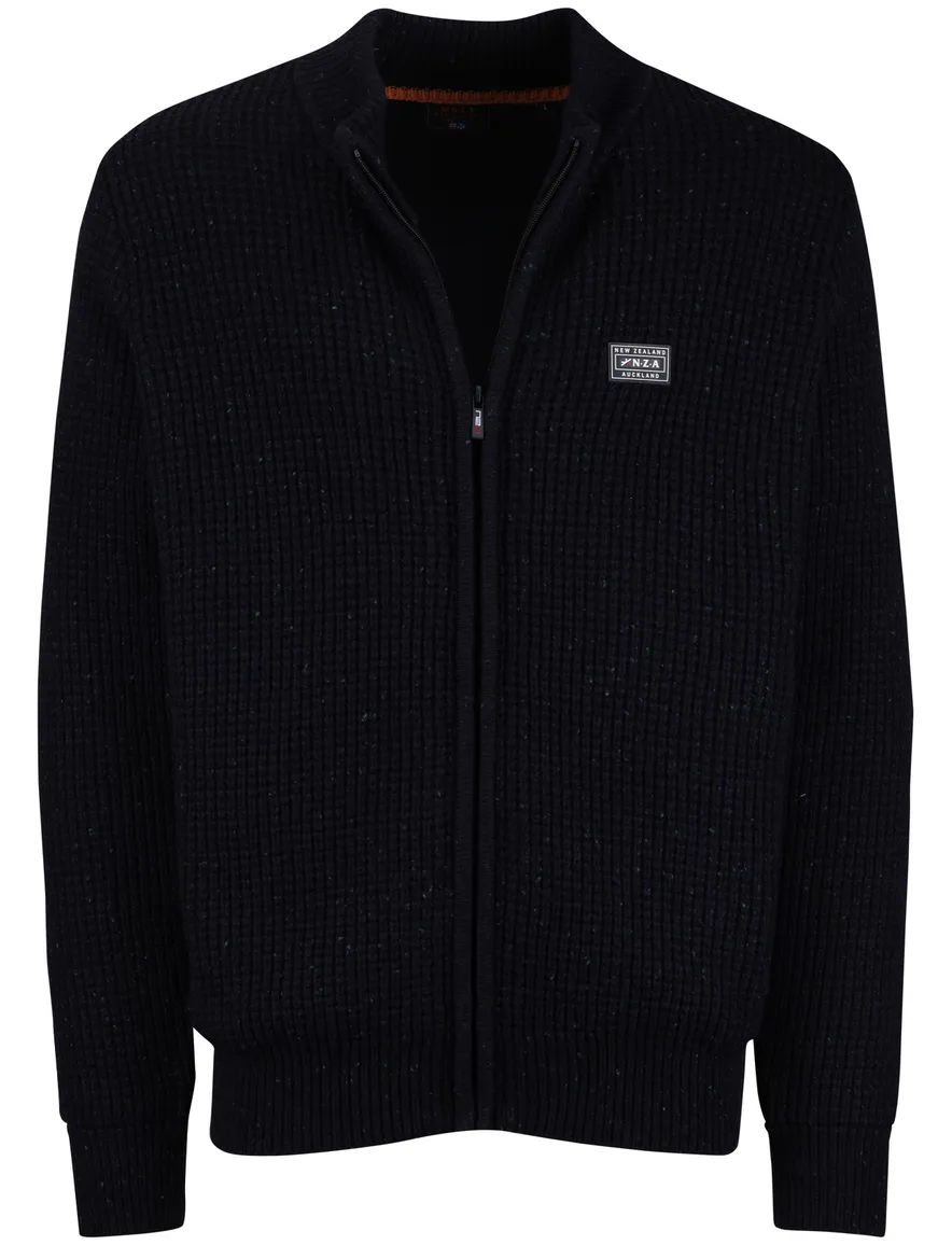 New Zealand vest effen navy wol normale fit