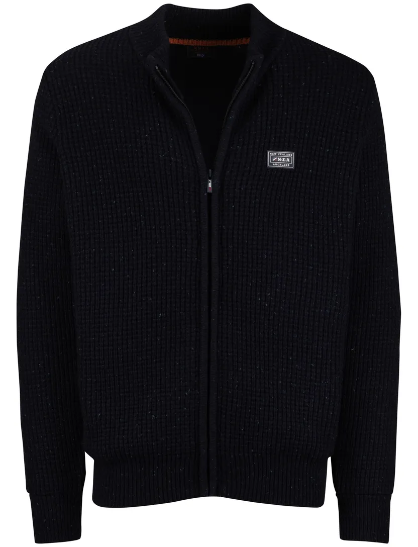 New Zealand vest wol normale fit navy effen