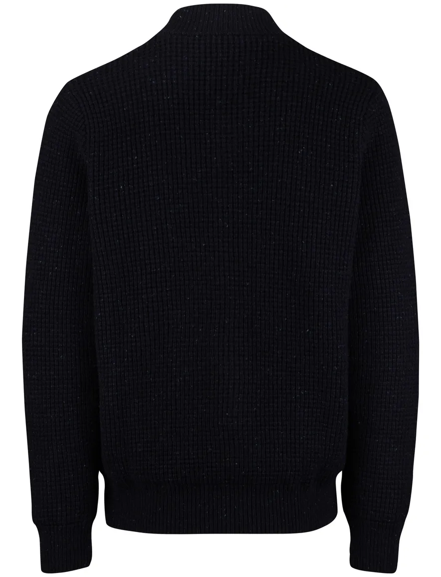 New Zealand vest effen navy wol normale fit