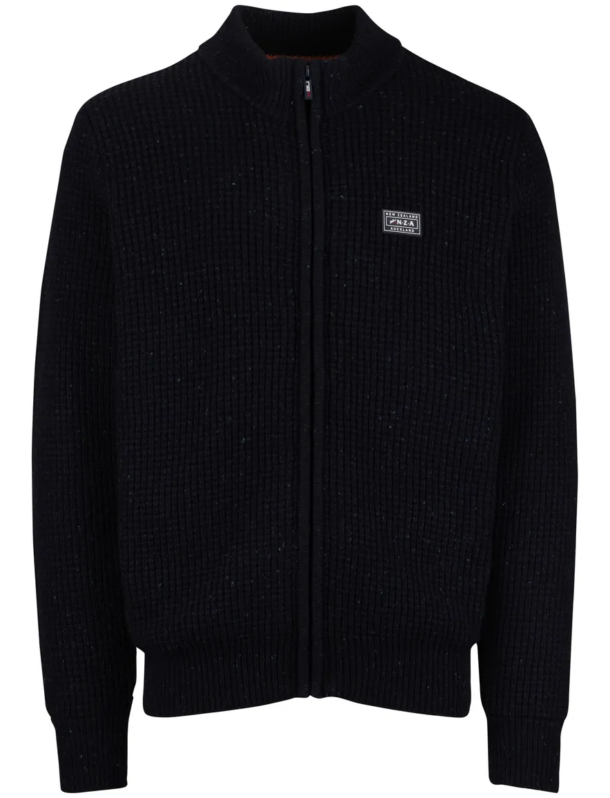 New Zealand vest effen navy wol normale fit