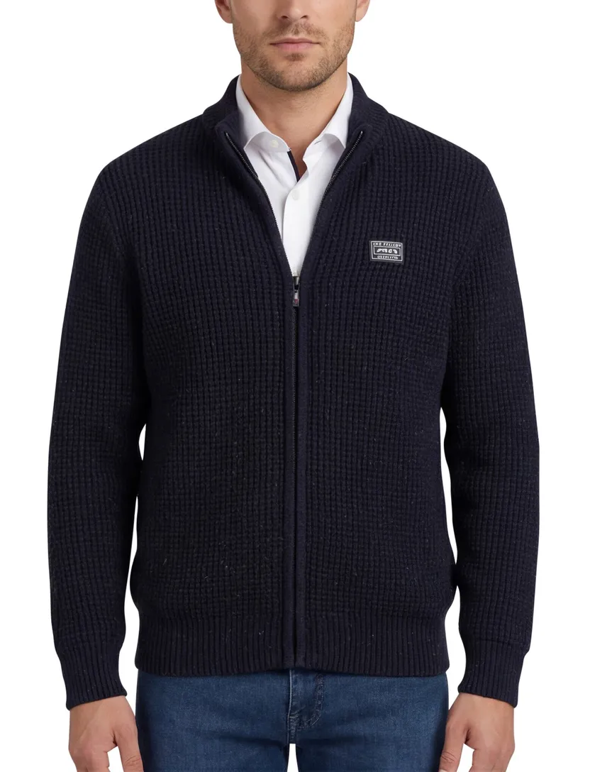 New Zealand vest wol normale fit navy effen