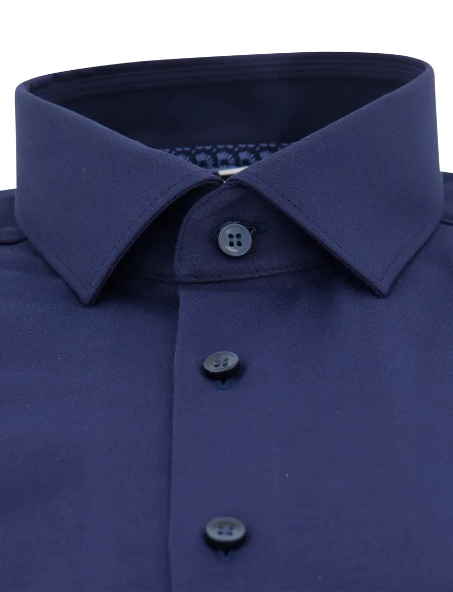 Olymp level 5 body fit overhemd donkerblauw slim fit