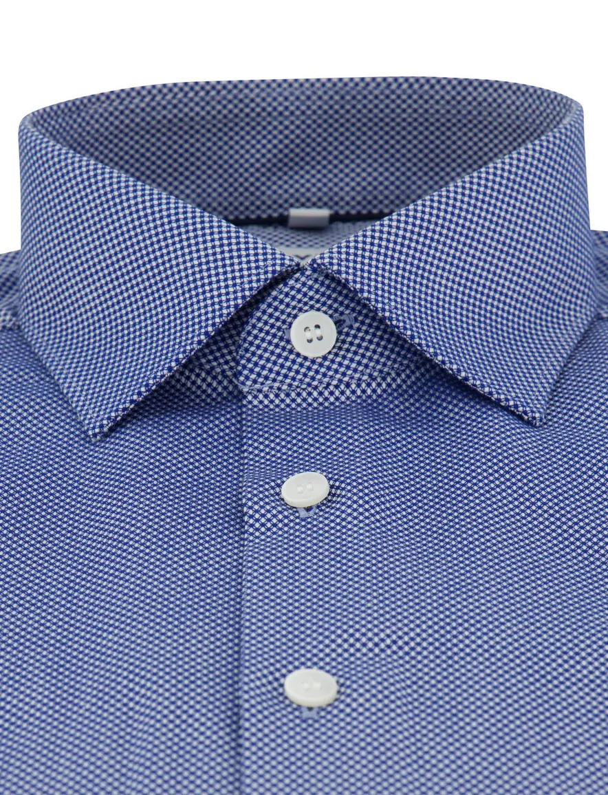 Olymp geprint overhemd blauw body fit