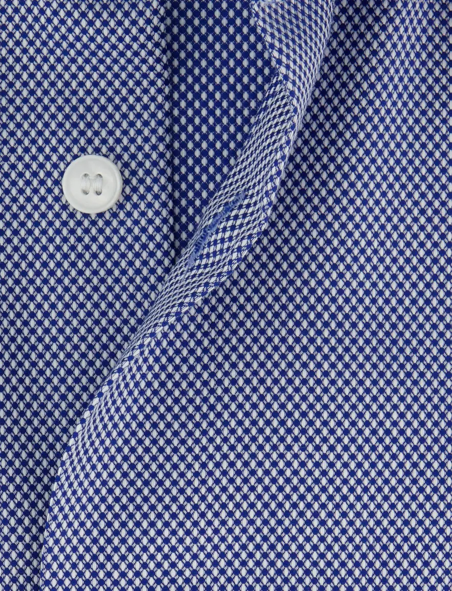 Olymp geprint overhemd blauw body fit