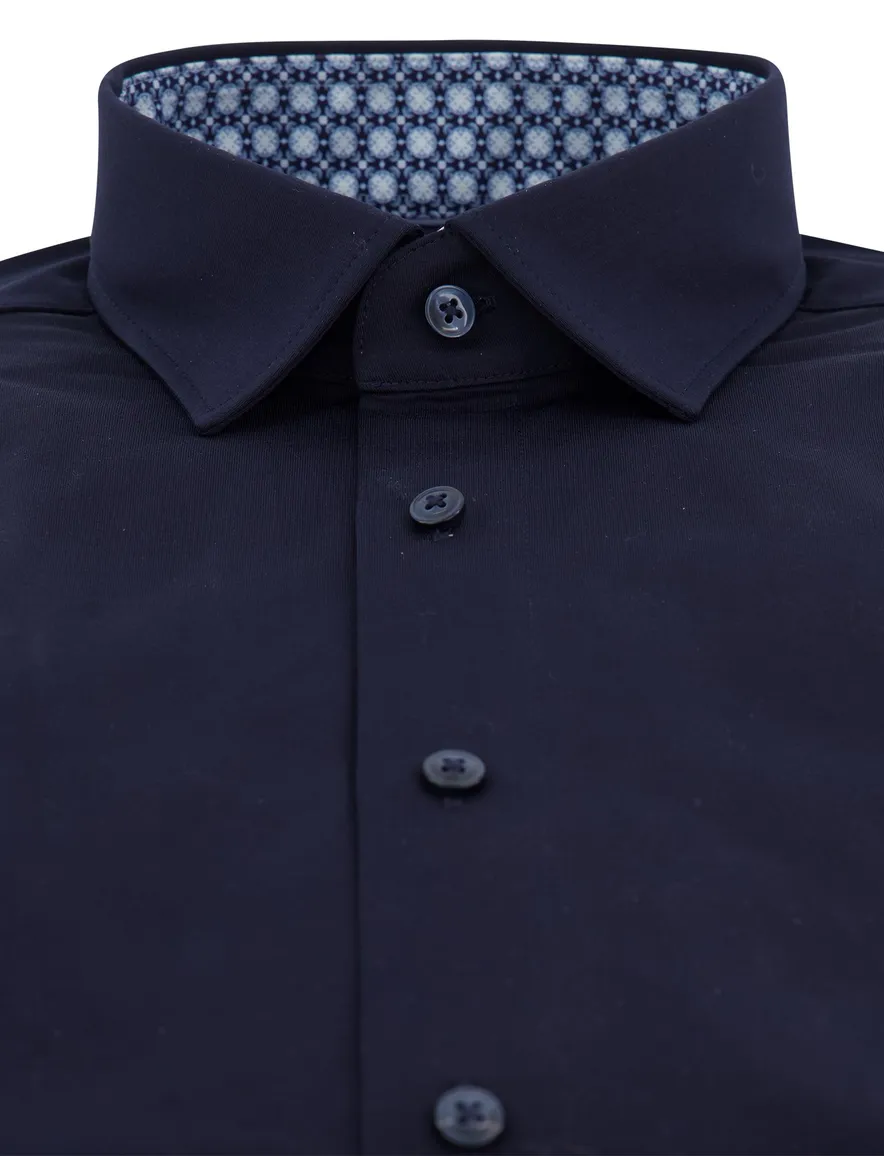 Olymp modern fit overhemd katoen na navy
