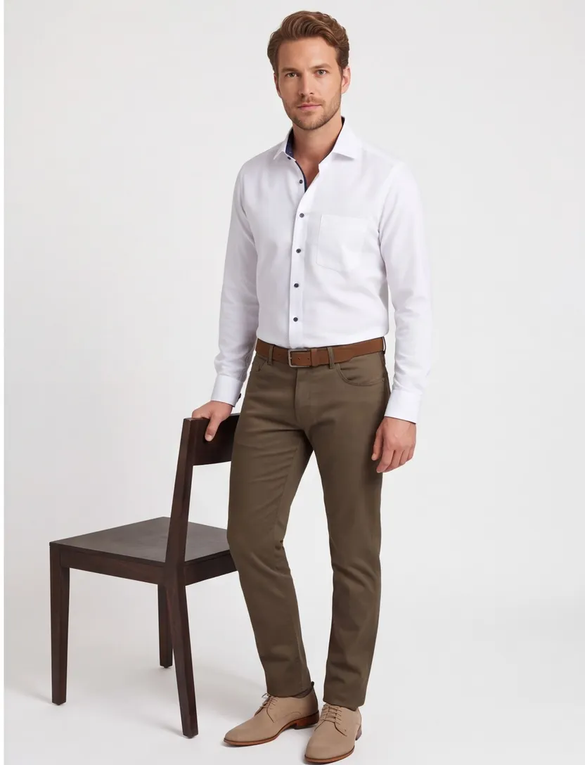 Wit effen Olymp Luxor overhemd modern fit stijlvol