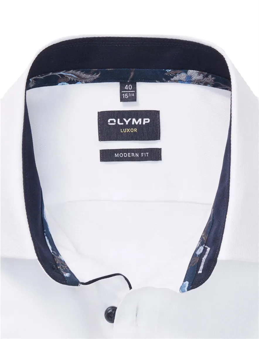 Olymp overhemd Luxor wit effen modern fit tijdloos