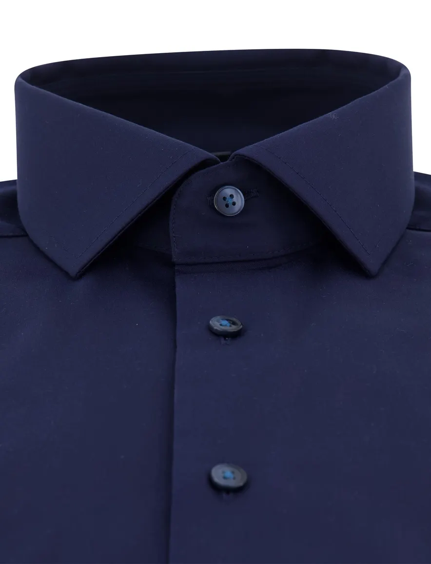 Olymp overhemd navy modern fit effen
