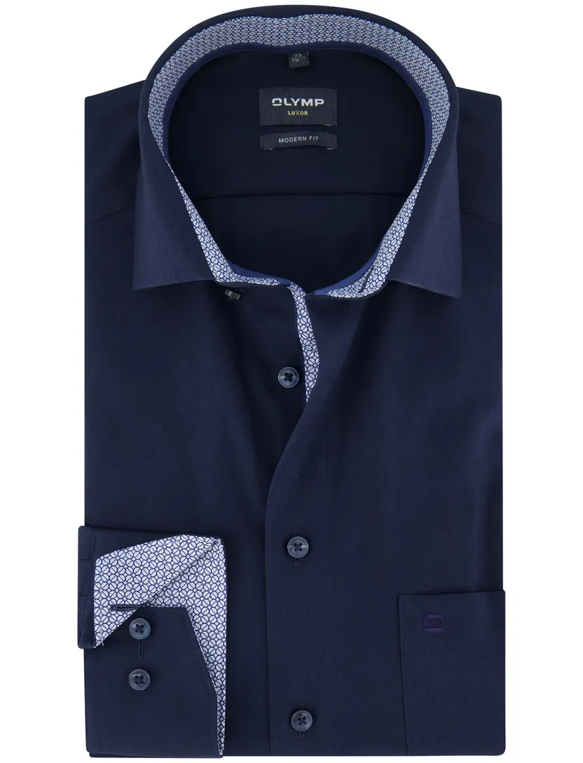 Olymp modern fit overhemd navy