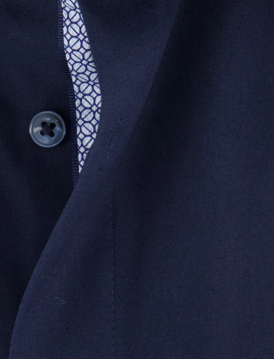 Olymp overhemd donkerblauw effen modern fit