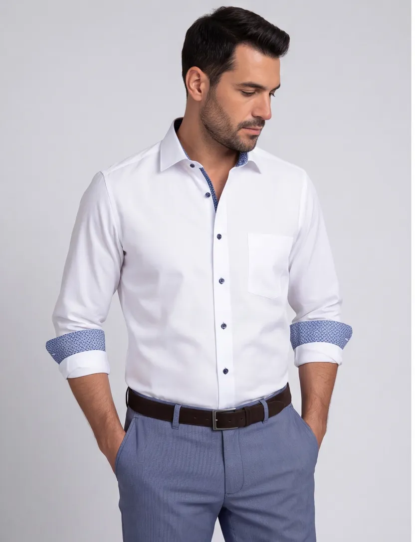 Overhemd Olymp Luxor Comfort Fit wit lange mouw