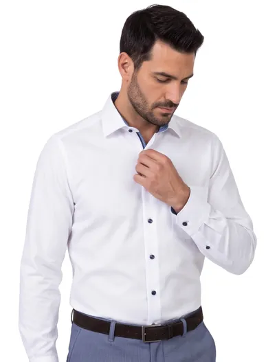 Olymp Overhemd Olymp Luxor Comfort Fit wit lange mouw