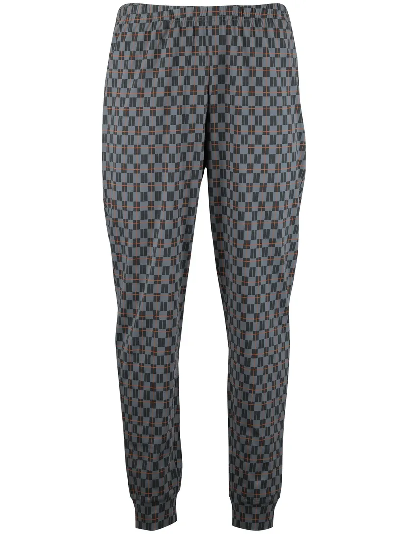 Schiesser lange pyjama blauw katoen