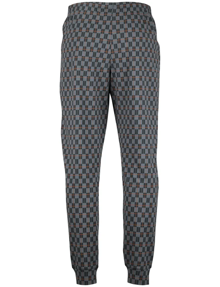 Schiesser lange pyjama blauw katoen