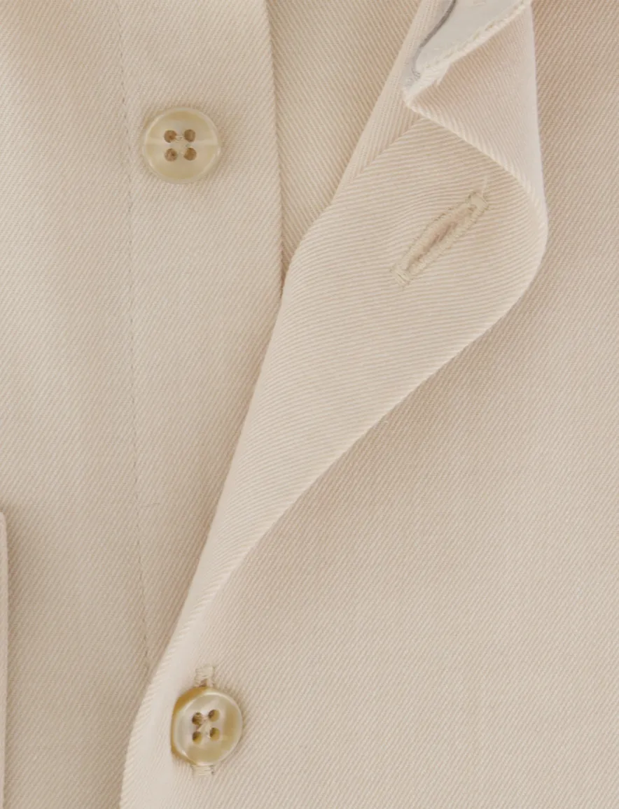 Ledub overhemd mouwlengte 7 lichtbeige modern fit