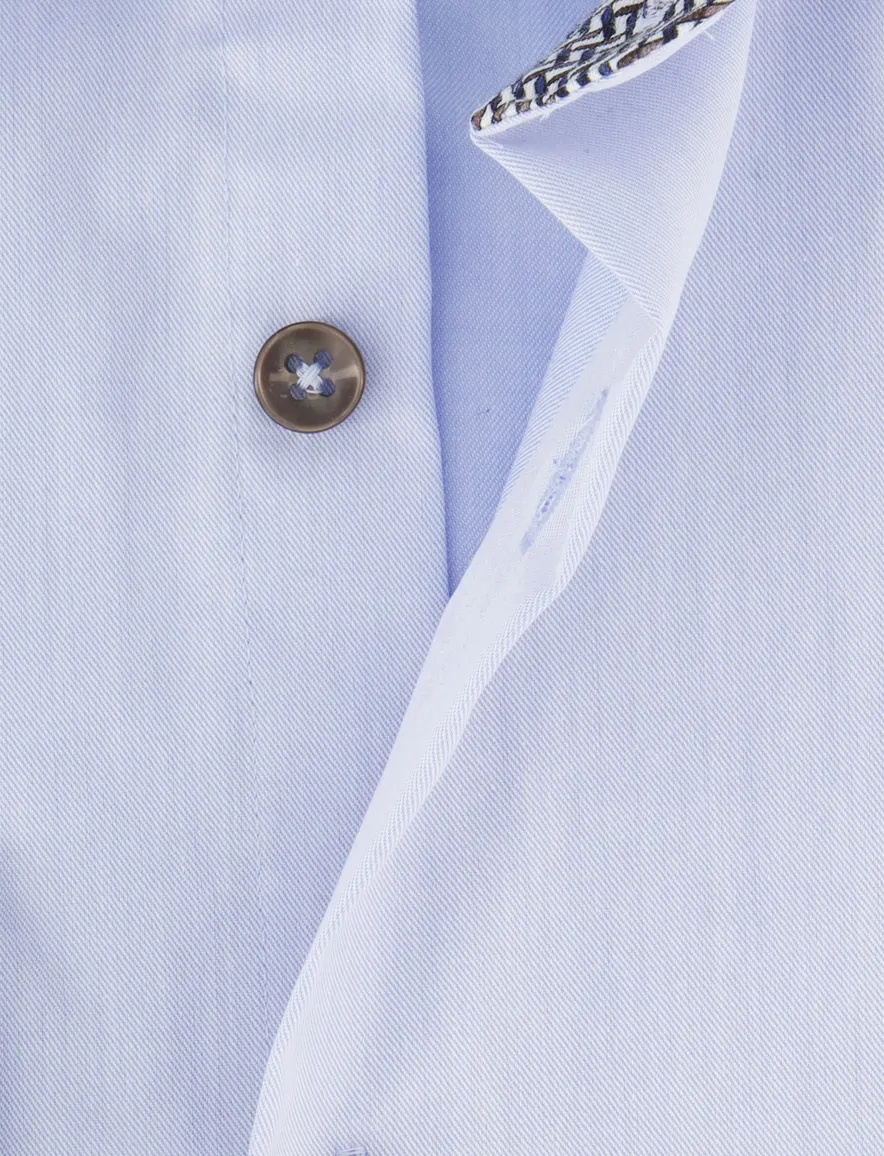 Ledub Overhemd Modern fit blauw strijkvrij