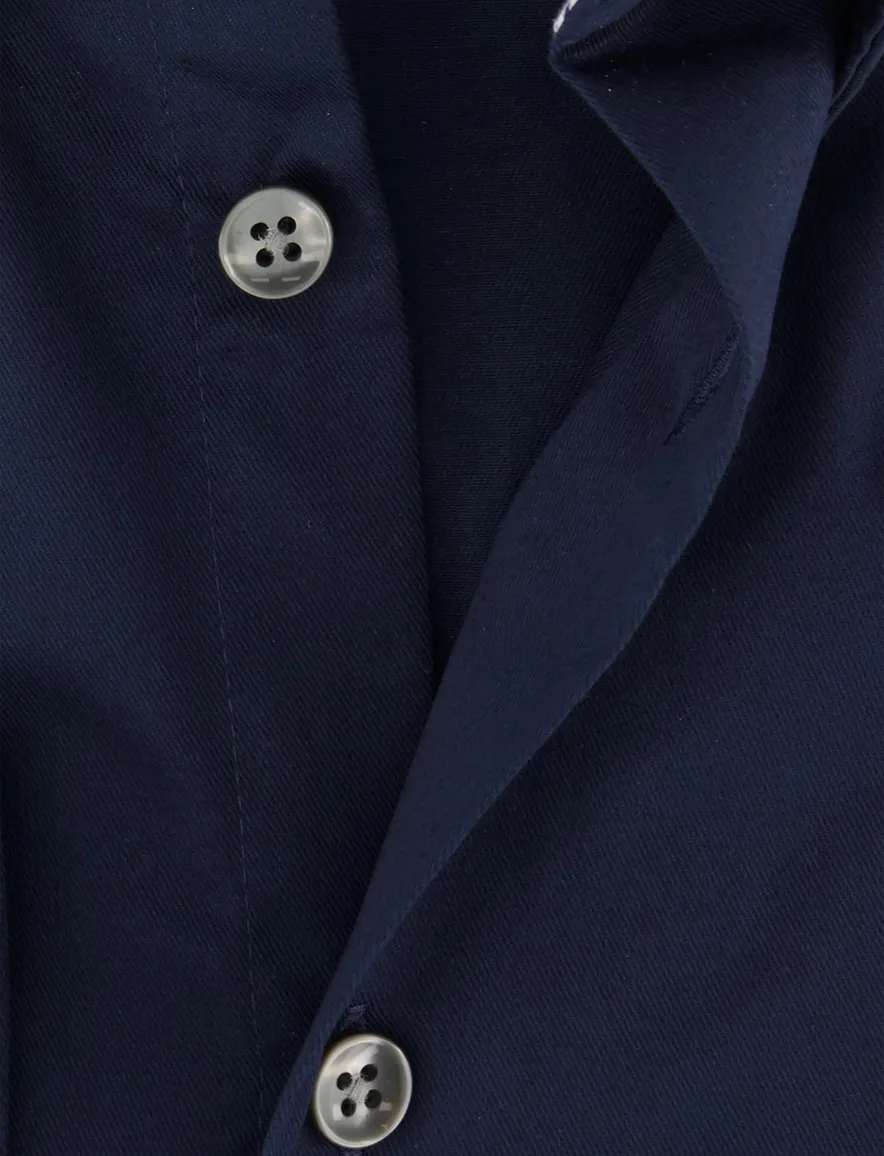 Ledub modern fit overhemd stretch blauw katoen