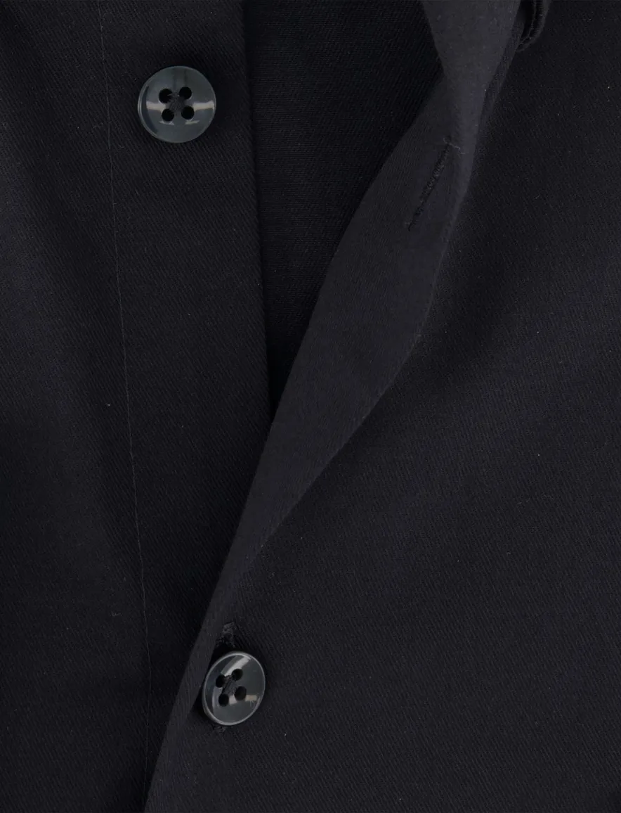 Ledub modern fit overhemd stretch zwart met borstzak